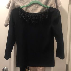 Black dress shirt with fringe